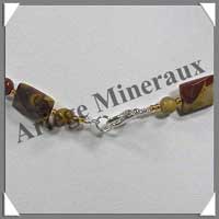 MOKAITE - Collier Compos� Rectangles Facet�s et Perles 6 mm Altern�s - 42 cm - C015