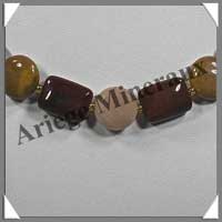 MOKAITE - Collier Compos� Disques et Rectangles Altern�s - 43 cm - C001