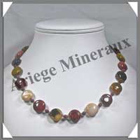 MOKAITE - Collier Compos� Disques 14 mm et Perles 6 mm Altern�s - 45 cm - C002