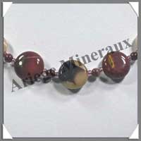 MOKAITE - Collier Compos� Disques 14 mm et Perles 6 mm Altern�s - 45 cm - C002