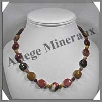 MOKAITE - Collier Compos� Disques 14 mm et Perles 6 mm Altern�s - 47 cm - C003