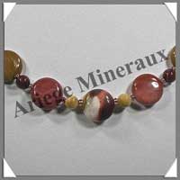 MOKAITE - Collier Compos� Disques 14 mm et Perles 6 mm Altern�s - 47 cm - C003