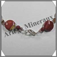 MOKAITE - Collier Compos� Disques 14 mm et Perles 6 mm Altern�s - 47 cm - C003