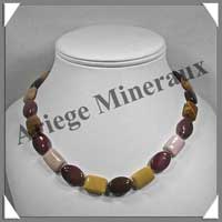 MOKAITE - Collier Compos� Rectangles et Ovales Altern�s - 46 cm - C001