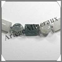 CYMOPHANE ou OEIL DE CHAT - Collier Compos� : Disques et Rectangles - 47 cm - C014