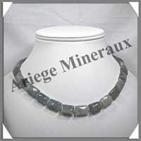 CYMOPHANE ou OEIL DE CHAT - Collier Compos� : Rectangles 10x14 mm - 45 cm - C005
