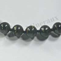 OEIL DE FER - Collier Perles 10 mm - 43 cm - M002