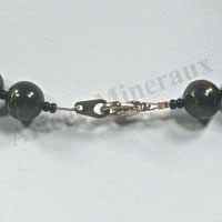 OEIL DE FER - Collier Perles 10 mm - 43 cm - M002