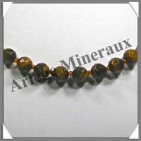 OEIL DE TIGRE - Collier Perles Facet�es 4 � 8 mm - 43 cm - A001