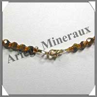 OEIL DE TIGRE - Collier Perles Facet�es 4 � 8 mm - 43 cm - A001