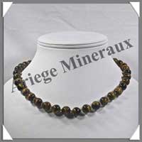 OEIL DE TIGRE - Collier Perles 10 mm - 45 cm - A003