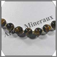 OEIL DE TIGRE - Collier Perles 10 mm - 45 cm - A003