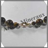 OEIL DE TIGRE - Collier Perles 10 mm - 45 cm - A003