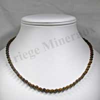 OEIL DE TIGRE - Collier Perles 4 mm - 47 cm - M001