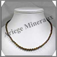 OEIL DE TIGRE - Collier Perles 4 mm - 47 cm - M002