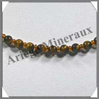OEIL DE TIGRE - Collier Perles 4 mm - 47 cm - M002