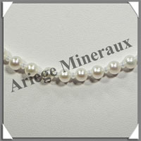 PERLES BLANCHES - Collier Perles 6 mm - 45 cm - N003