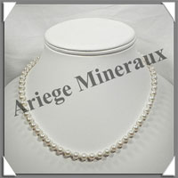 PERLES BLANCHES - Collier Perles 6 mm - 45 cm - N004