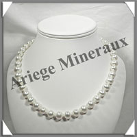 PERLES BLANCHES - Collier Perles 10 mm - 49 cm - N001