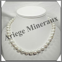 PERLES BLANCHES - Collier Perles 11 mm - 46 cm - N002