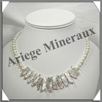 PERLES BLANCHES - Collier Perles Plates - 45 cm - N002