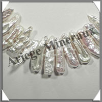 PERLES BLANCHES - Collier Perles Plates - 46 cm - N003