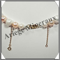 PERLES ROSES et BLANCHES intercales - Collier Perles 11 mm - 45 cm - N001