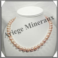 PERLES ROSES - Collier Perles 11 mm Baroques - 48 cm - N003