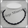 PIERRE DE NUIT (Synthse) - Collier Perles 6 et 8 mm en altern - 43 cm - A001 Chine
