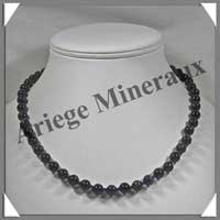 PIERRE DE NUIT (Synth�se) - Collier Perles 8 mm - 45 cm - A004