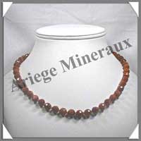 PIERRE DE SOLEIL (Synth�se) - Collier Perles Facet�es 8 mm - 46 cm - A008