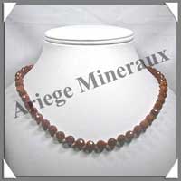 PIERRE DE SOLEIL (Synth�se) - Collier Perles Facet�es 8 mm - 49 cm - A009