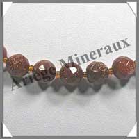 PIERRE DE SOLEIL (Synth�se) - Collier Perles Facet�es 8 mm - 49 cm - A009