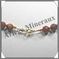 PIERRE DE SOLEIL (Synth�se) - Collier Perles Facet�es 8 mm - 49 cm - A009