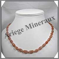 PIERRE de SOLEIL (V�ritable) - Collier Compos� Ovales 8x10 mm - 48 cm - M003