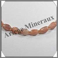 PIERRE de SOLEIL (V�ritable) - Collier Compos� Ovales 6x8 mm - 44 cm - M004
