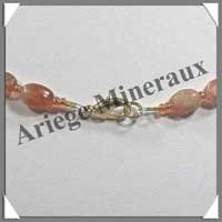 PIERRE de SOLEIL (V�ritable) - Collier Compos� Ovales 6x8 mm - 44 cm - M004