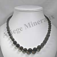 QUARTZ FUME - Collier Perles 6 � 12 mm - 47 cm - M001