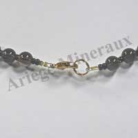 QUARTZ FUME - Collier Perles 6 � 12 mm - 47 cm - M001