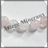 QUARTZ ROSE - Collier Perles 12 mm - 43 cm - M002