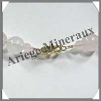 QUARTZ ROSE - Collier Perles 12 mm - 43 cm - M002