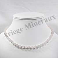 QUARTZ ROSE - Collier Perles 6 mm - 42 cm - M001