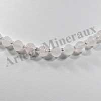 QUARTZ ROSE - Collier Perles 6 mm - 42 cm - M001