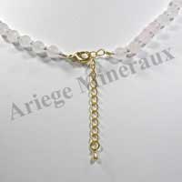 QUARTZ ROSE - Collier Perles 6 mm - 42 cm - M001