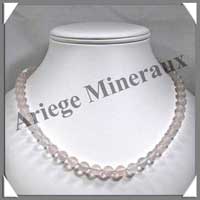 QUARTZ ROSE - Collier Perles 8 mm - 50 cm - M002