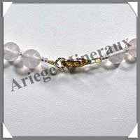 QUARTZ ROSE - Collier Perles 8 mm - 50 cm - M002
