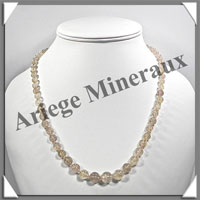 QUARTZ RUTILE - Collier Perles 4  10 mm en dgrad - 55 cm - M001