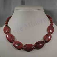 RHODONITE - Collier Compos� Ovales 30x20 mm - 45 cm - MCRD5
