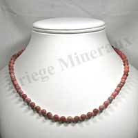 RHODONITE - Collier Perles 6 mm - 46 cm - M001