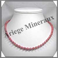 RHODONITE - Collier Perles 6 mm - 47 cm - M002